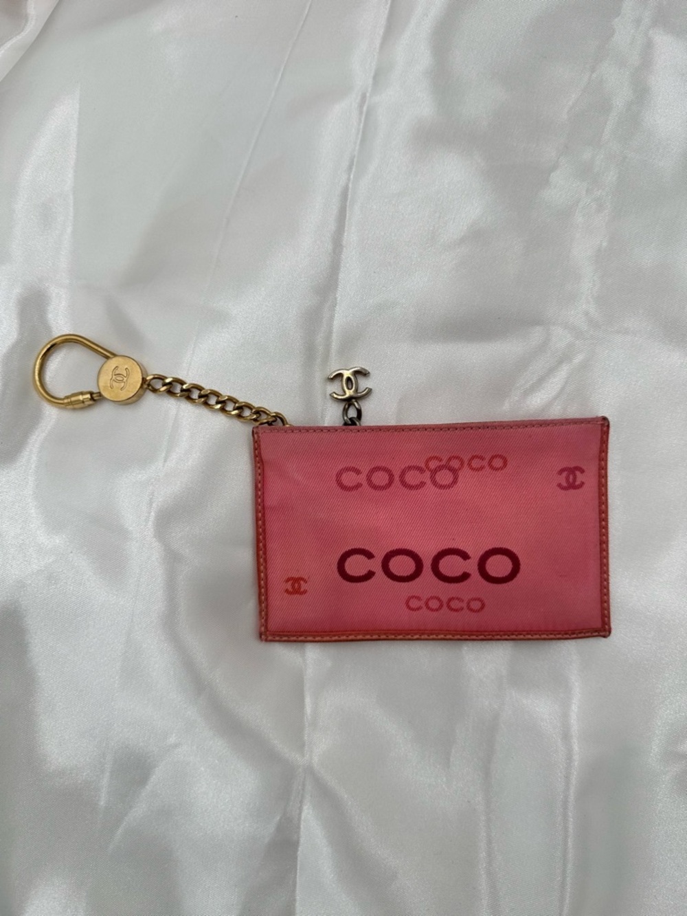 Chanel Canvas Coco Card Holder With Key Ring A509E9ME0